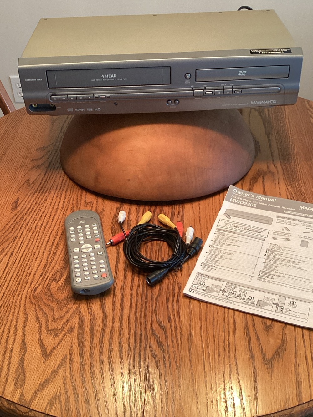 Magnavox Gray DVD/VCR Combo Player with Cassette Recorder.